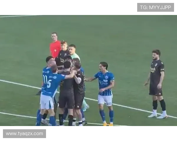 名场面！王博豪哨响后射门引冲突，与对手互拽球衣，主裁连出6黄-直播吧